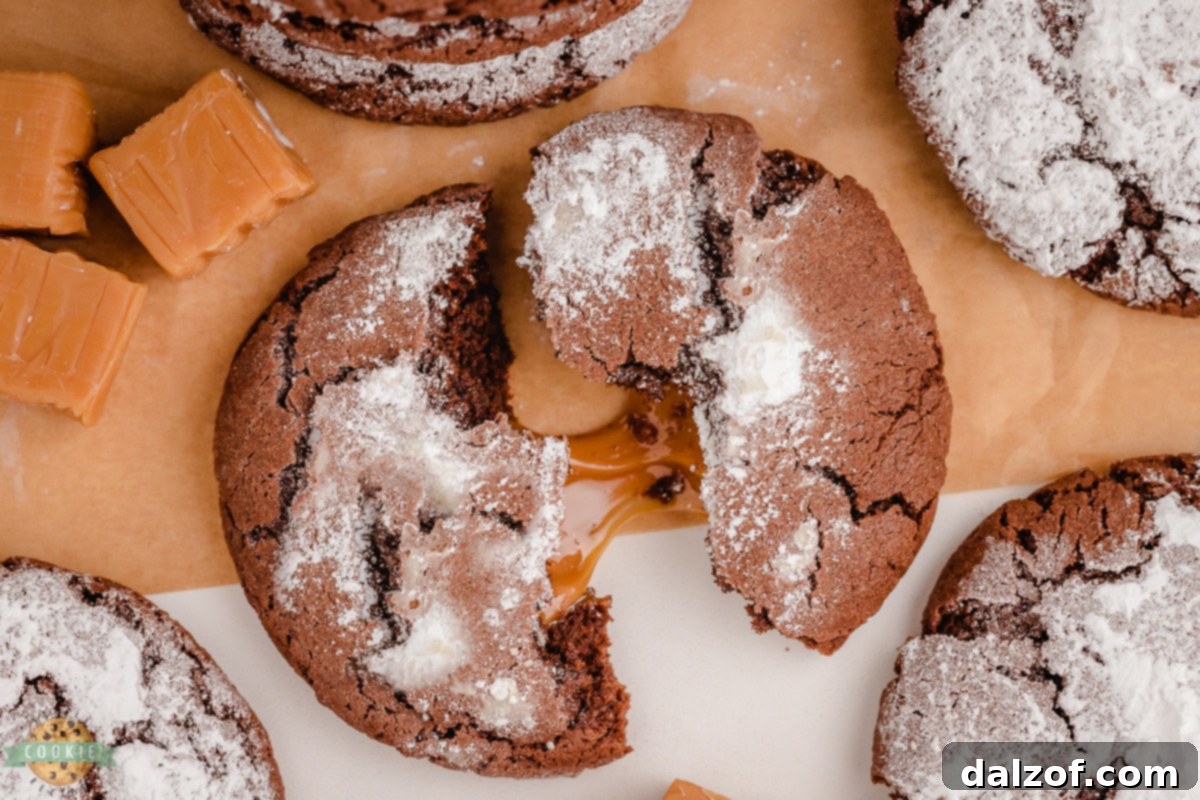 Ingredients laid out for Caramel Chocolate Crinkle Cookies
