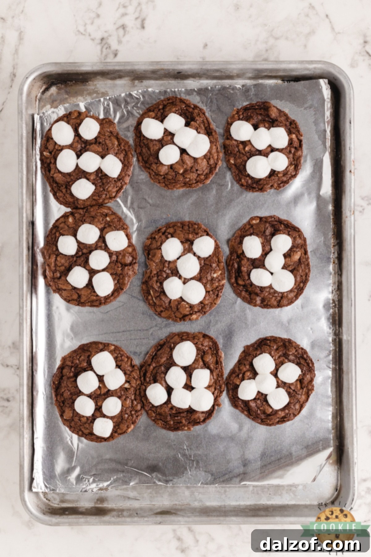 Rocky Road cookies with chocolate, almonds and marshmallows 