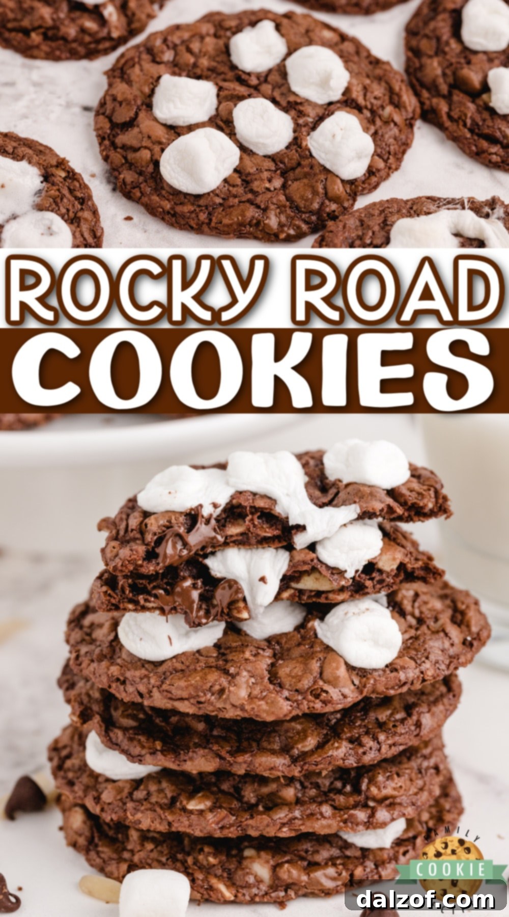 Rocky Road Cookies are rich, fudgy chocolate cookies made with chocolate chips, almonds and marshmallows. These easy Rocky Road cookies are absolutely amazing! 