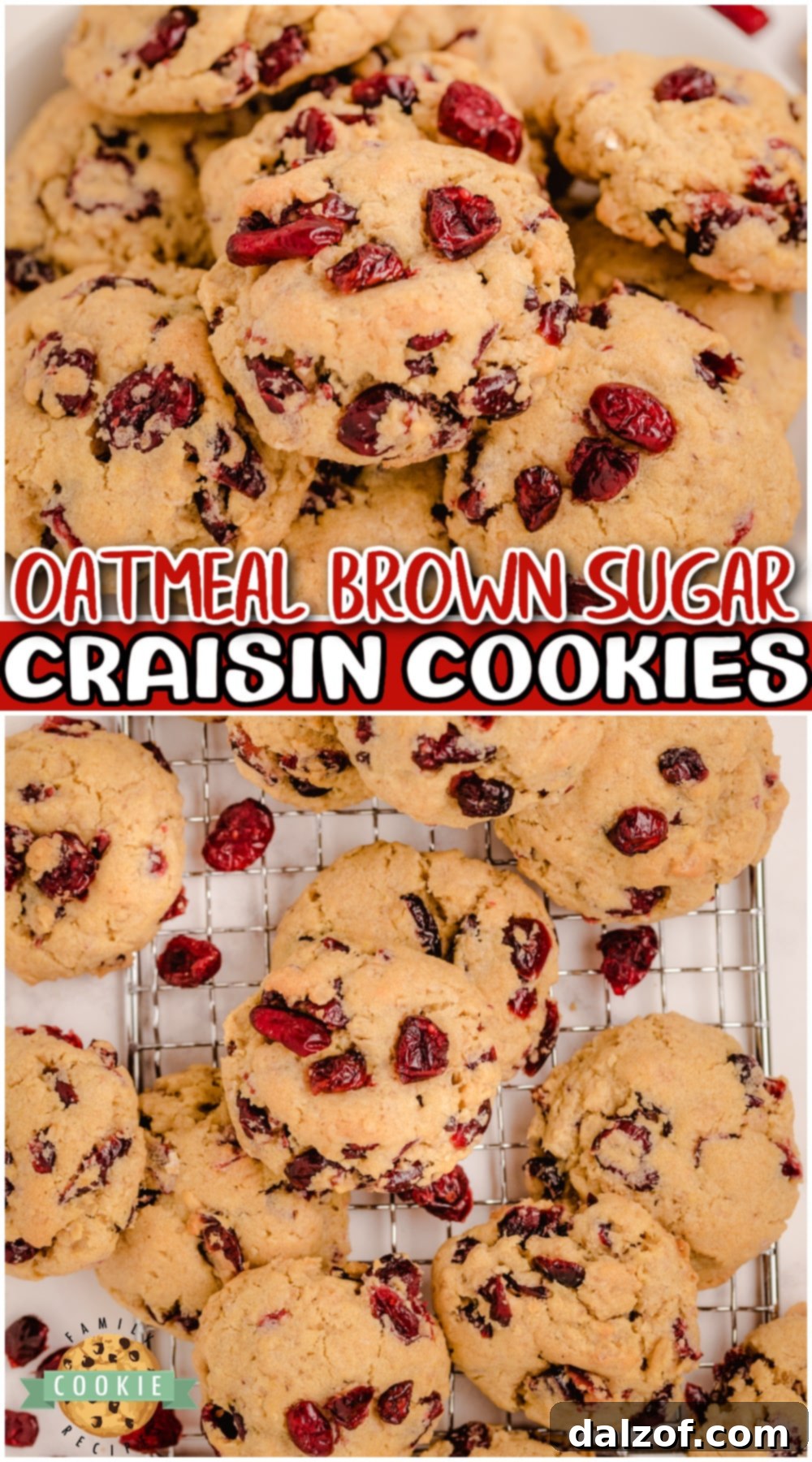 Oatmeal Craisin Cookies are soft & chewy with fantastic cranberry flavor! Oatmeal cookies with buttery crisp edges & a soft center bursting with Craisins! 