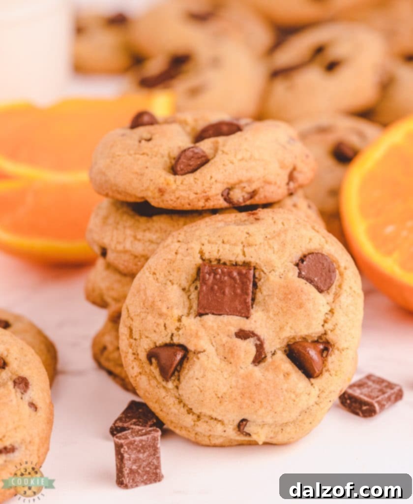 Orange Cinnamon Chocolate Chip Cookies, perfect for holidays.