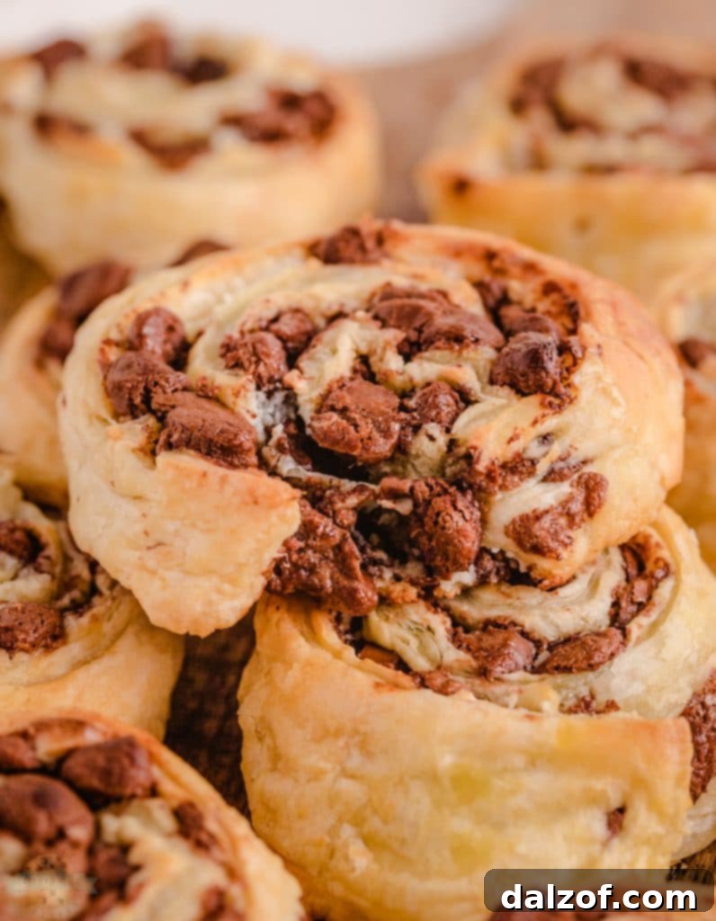 Chocolate Chip Puff Pastry Cookies, unique and flaky.