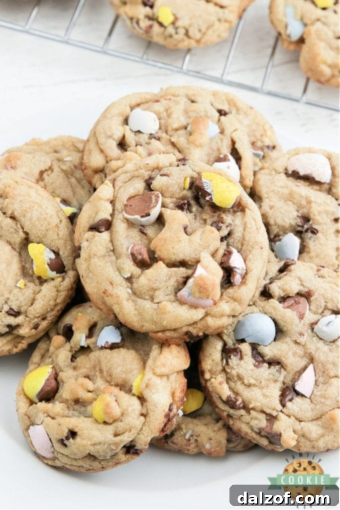 Cadbury Mini Egg Cookies, filled with Easter candy.