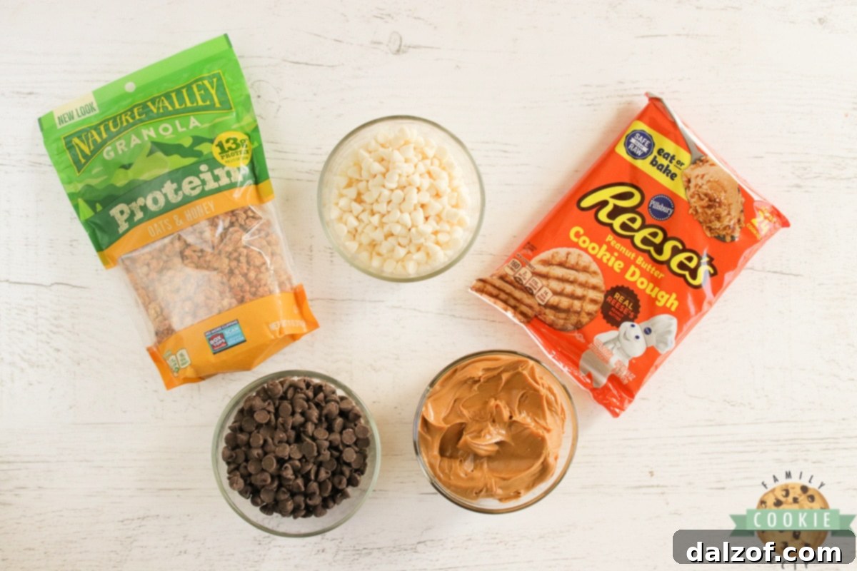 Essential ingredients for Chocolate Peanut Butter Cookie Cups