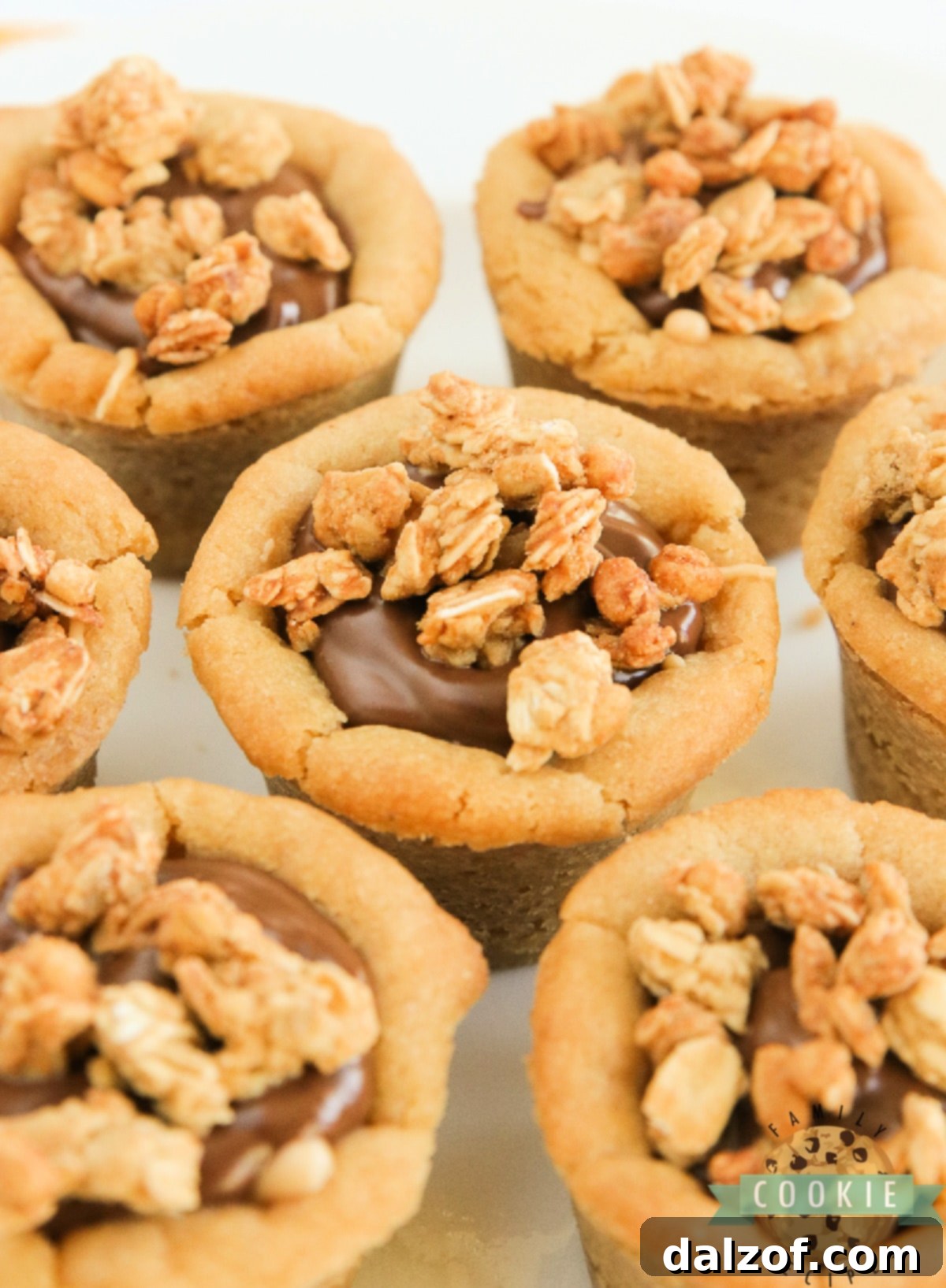 Finished Chocolate Peanut Butter Cookie Cups arranged neatly