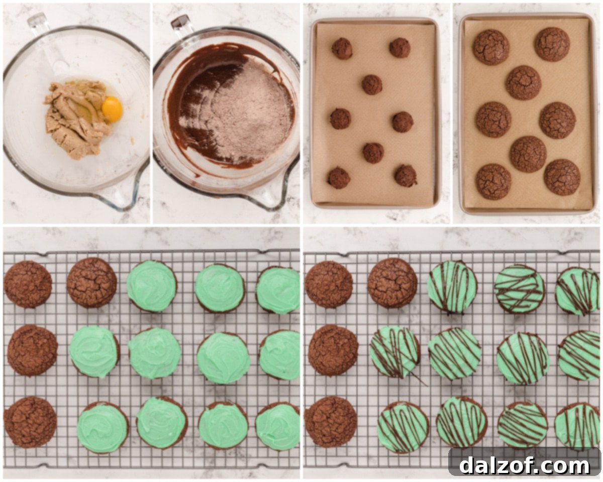 how to make double chocolate mint cookies