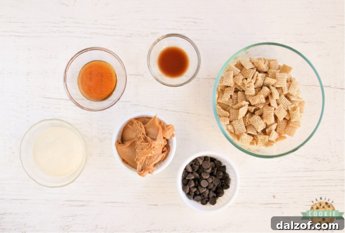 Ingredients in No Bake Muddy Buddy Protein Cookies