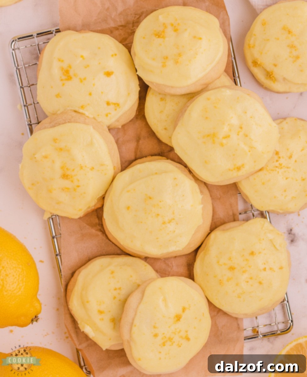 meyer lemon cookies on a cooling rack