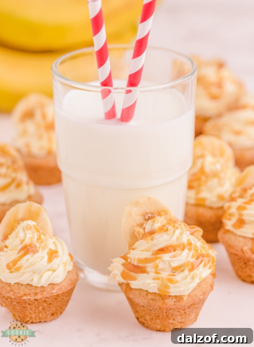 Pie-Perfect Caramel Banana Cookies 7 Caramel banana cookies served with a glass of milk.