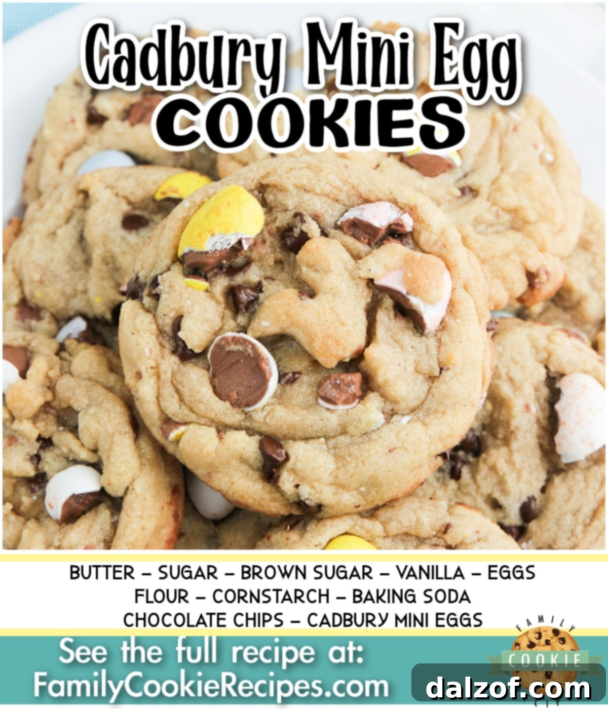 Cadbury Mini Egg Cookies Facebook Collage