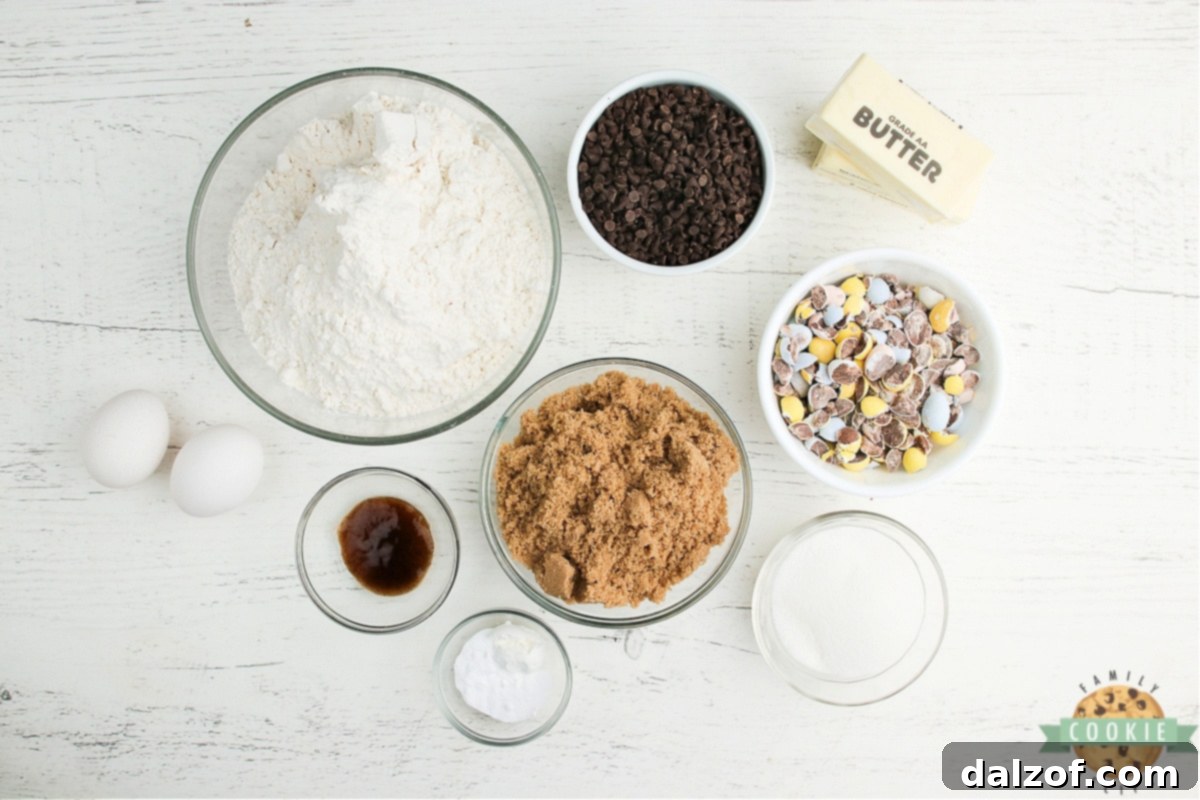 Ingredients in Cadbury Mini Egg Cookies