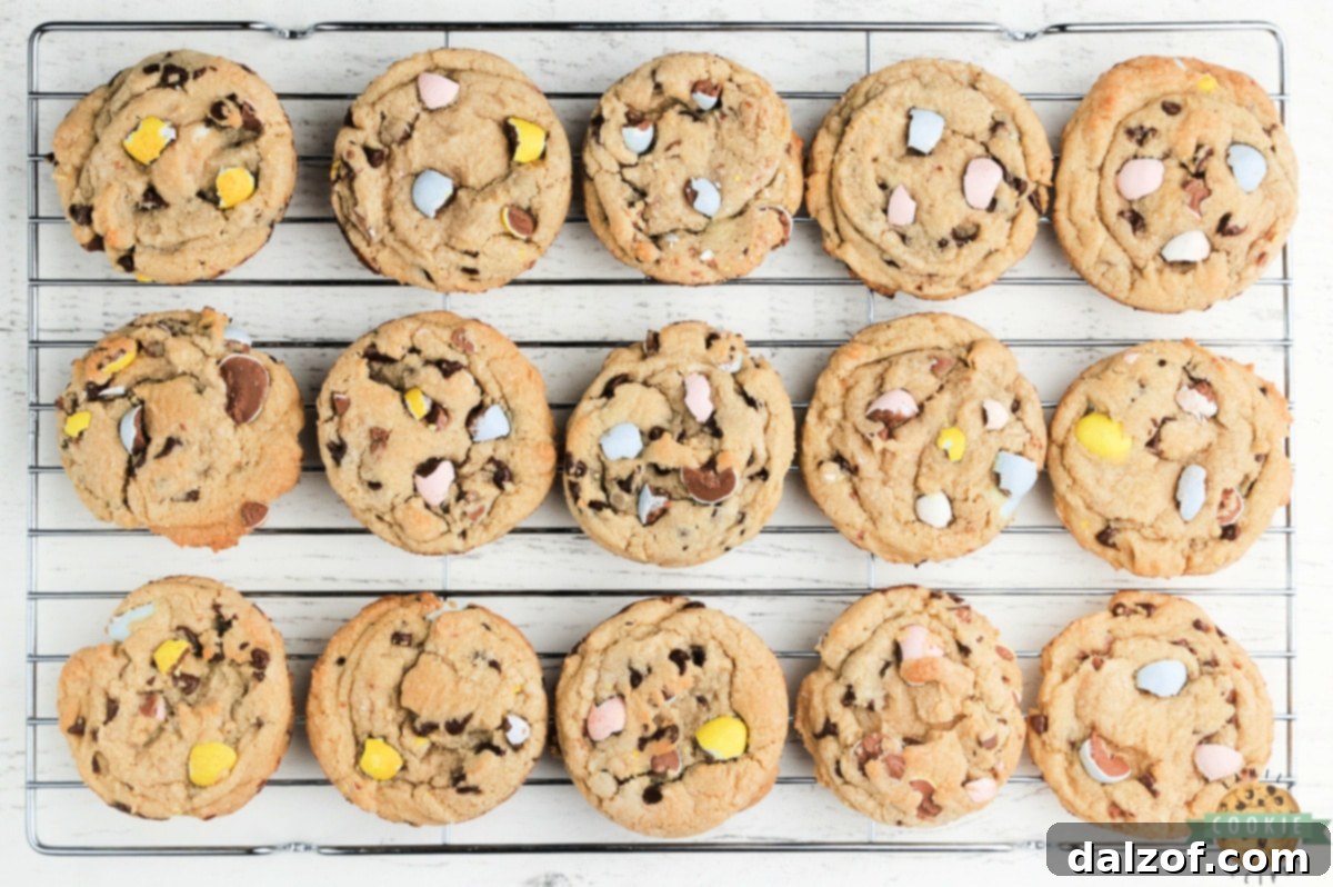 Chocolate chip cookies with Cadbury Mini Eggs