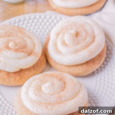 buttercream frosted snickerdoodle cookies