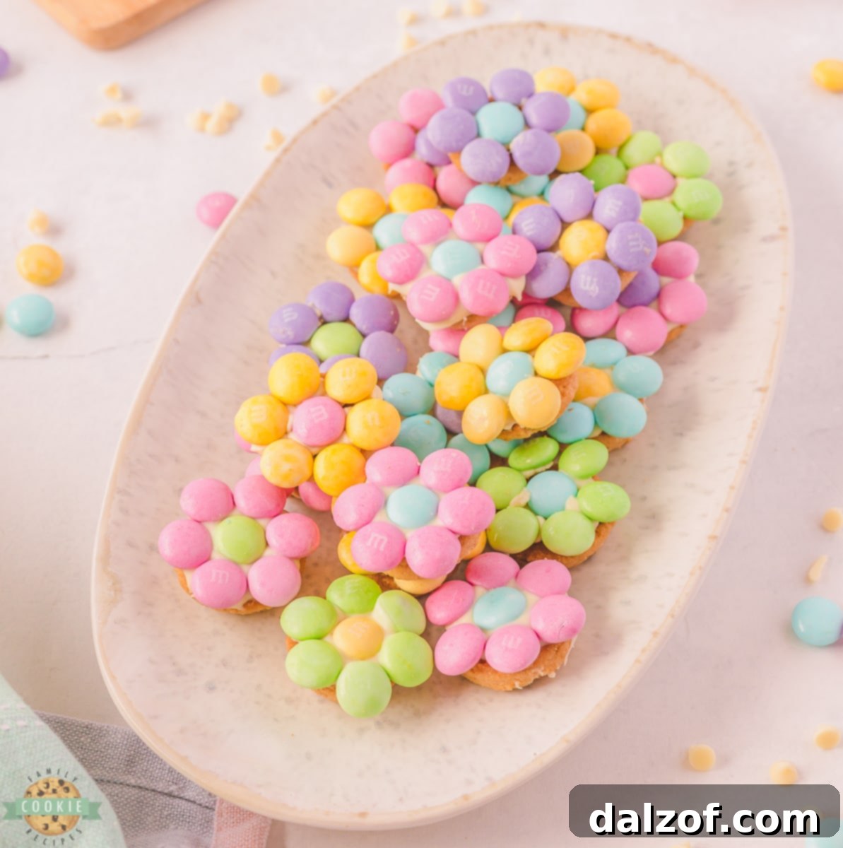 M&M Spring Flower Cookie Bites - a delightful spring treat