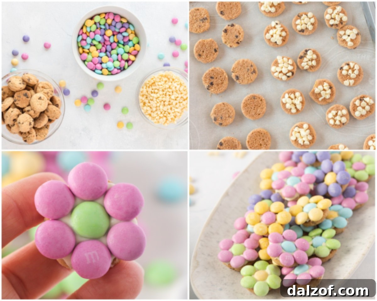 Ingredients for M&M Spring Flower Cookie Bites