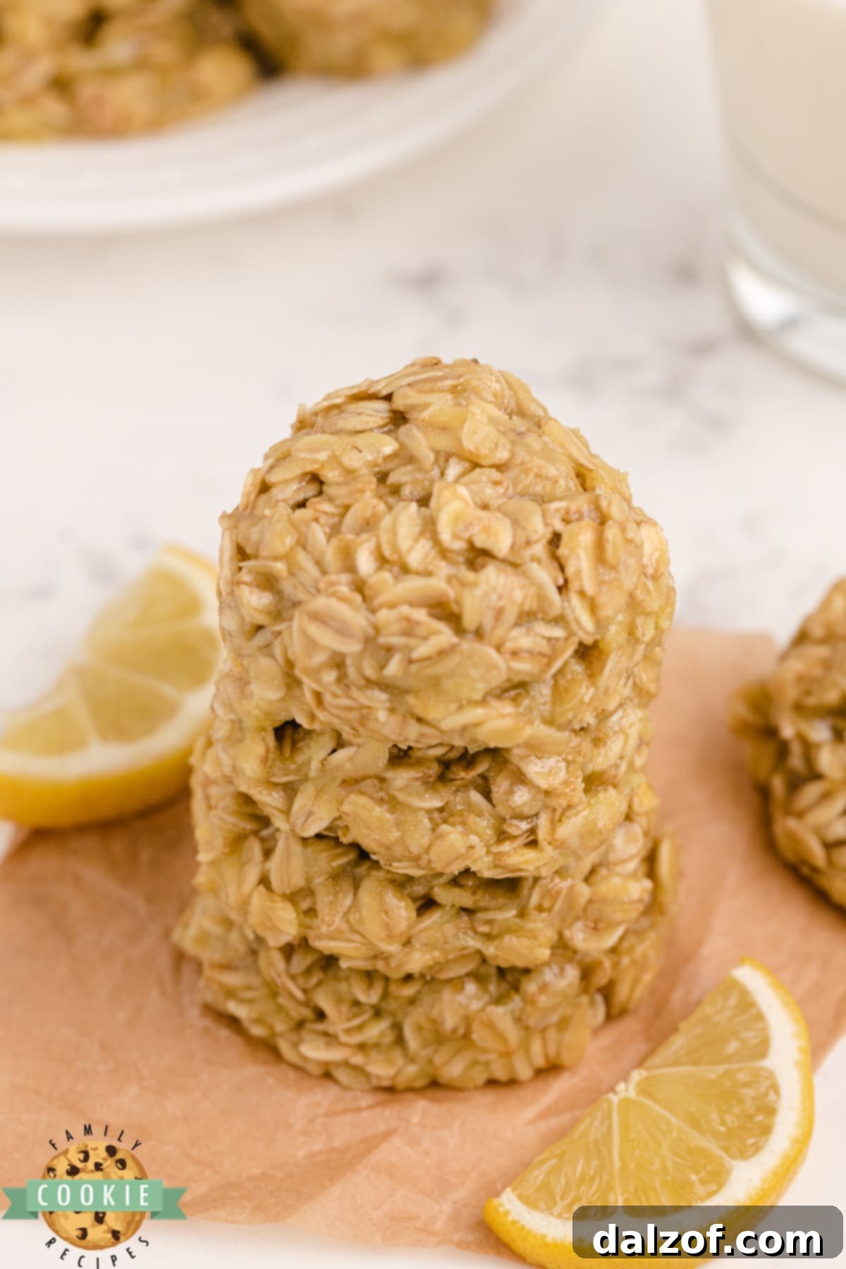 No Bake Lemon Oatmeal Cookies