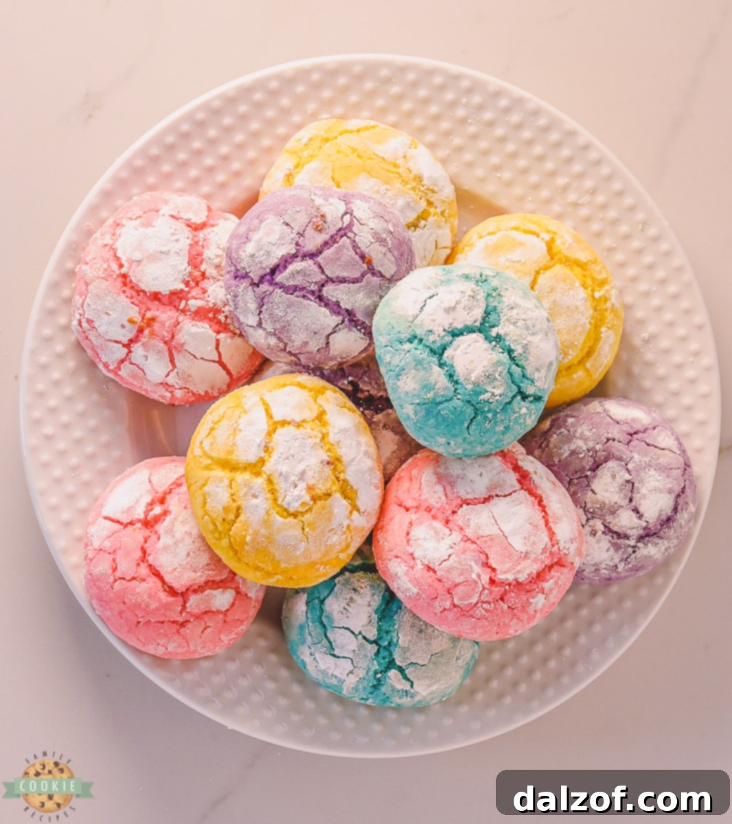 Colorful lemon crinkle cookies ready for baking