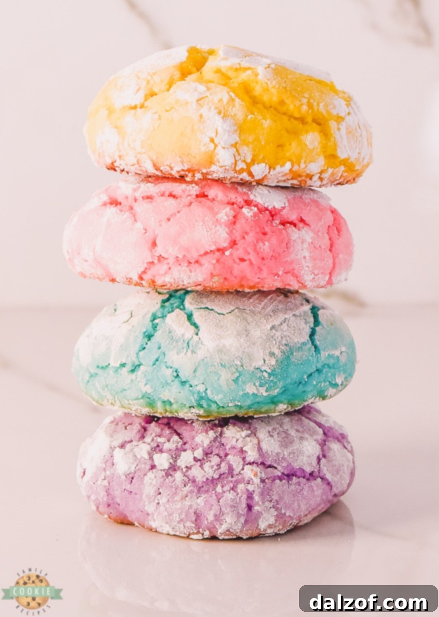 Close-up of colored lemon crinkle cookie dough in bowls