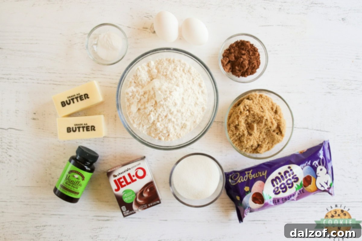 Ingredients in Cadbury Mini Egg Chocolate Cookies