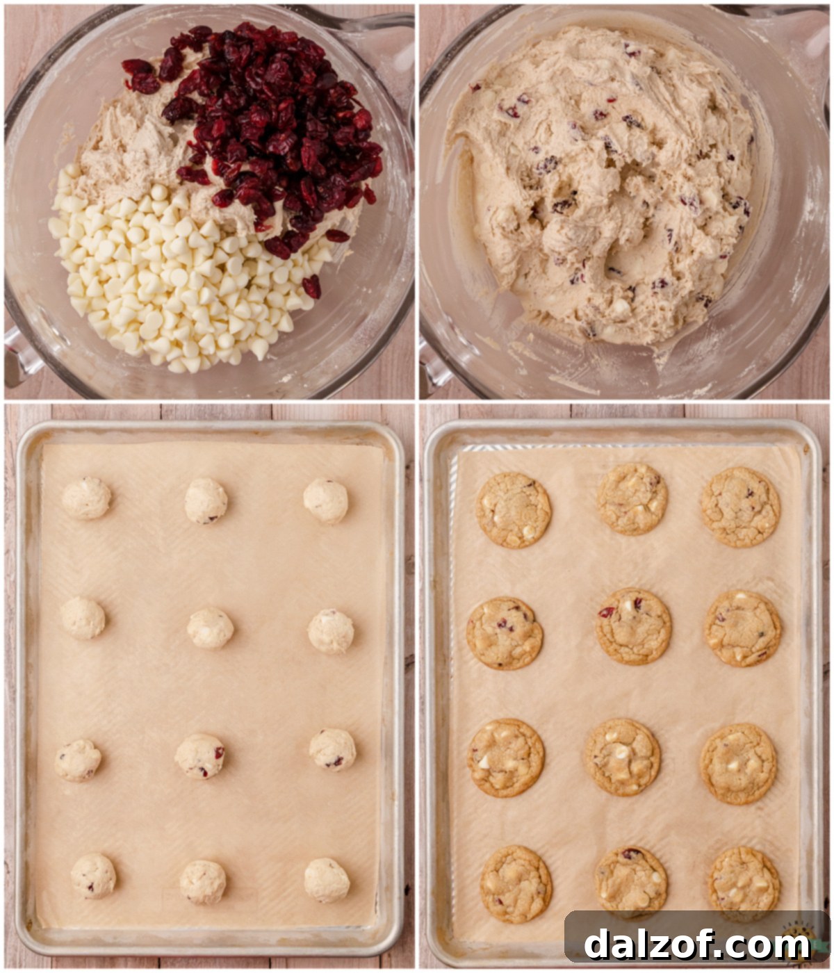 How to make chewy white chocolate cranberry cookies