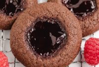 Raspberry Chocolate Kiss Cookies