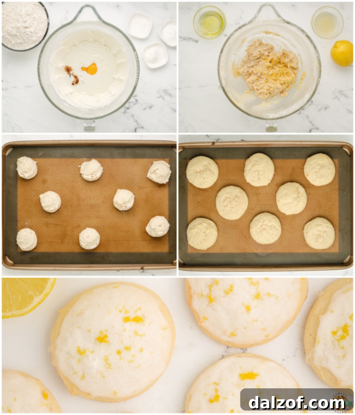 Step-by-step guide on how to make lemon cookies with buttermilk