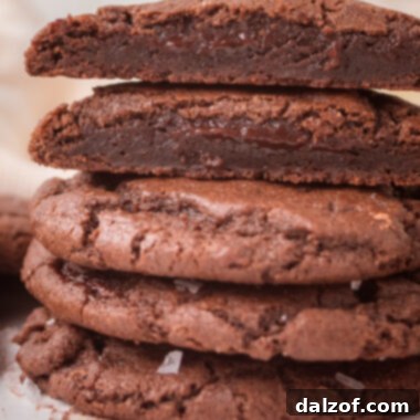 stack of chocolate lava cookies