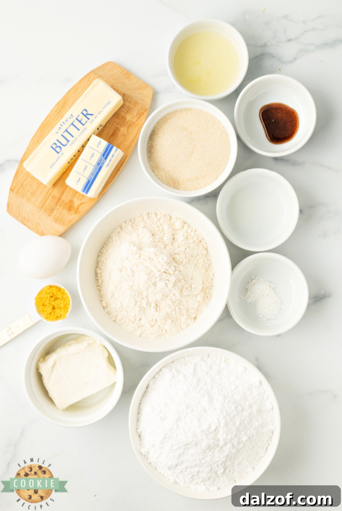 Ingredients in Lemon Cookie Bars.