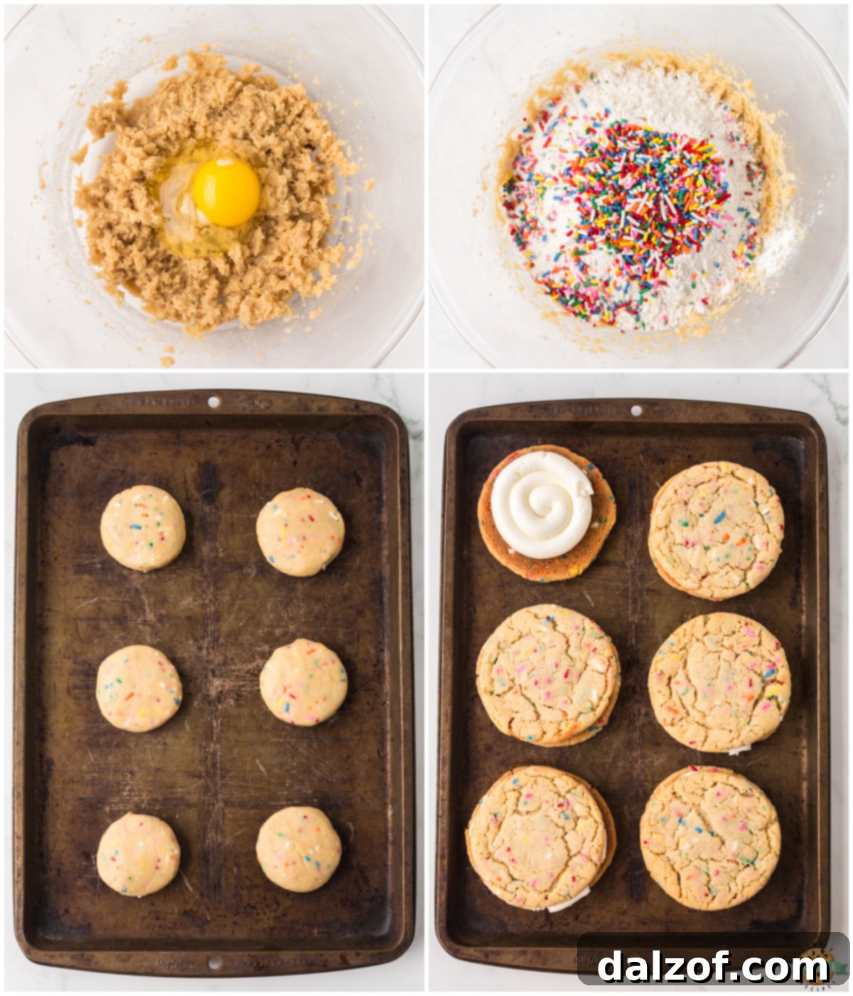 Making Funfetti Cookie Sandwiches