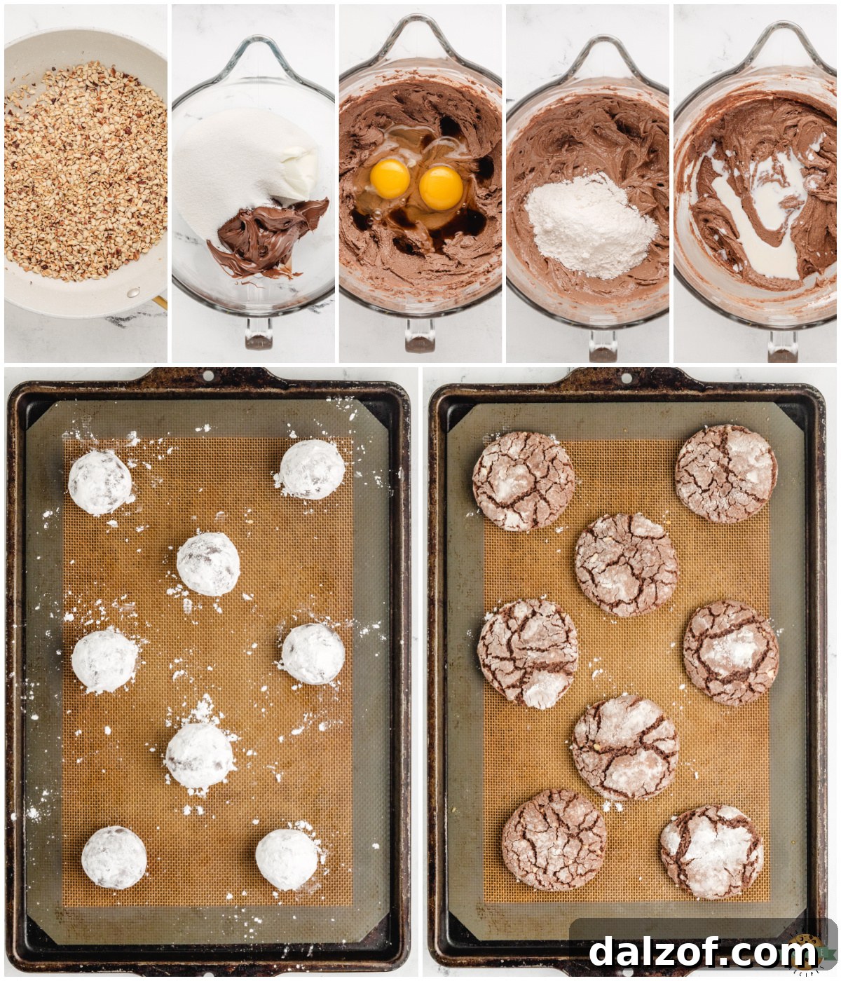 how to make Nutella Crinkle Cookies