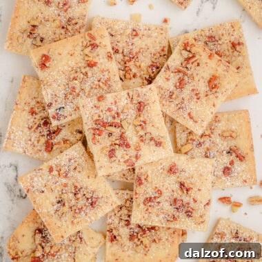lemon pecan shortbread cut into bars