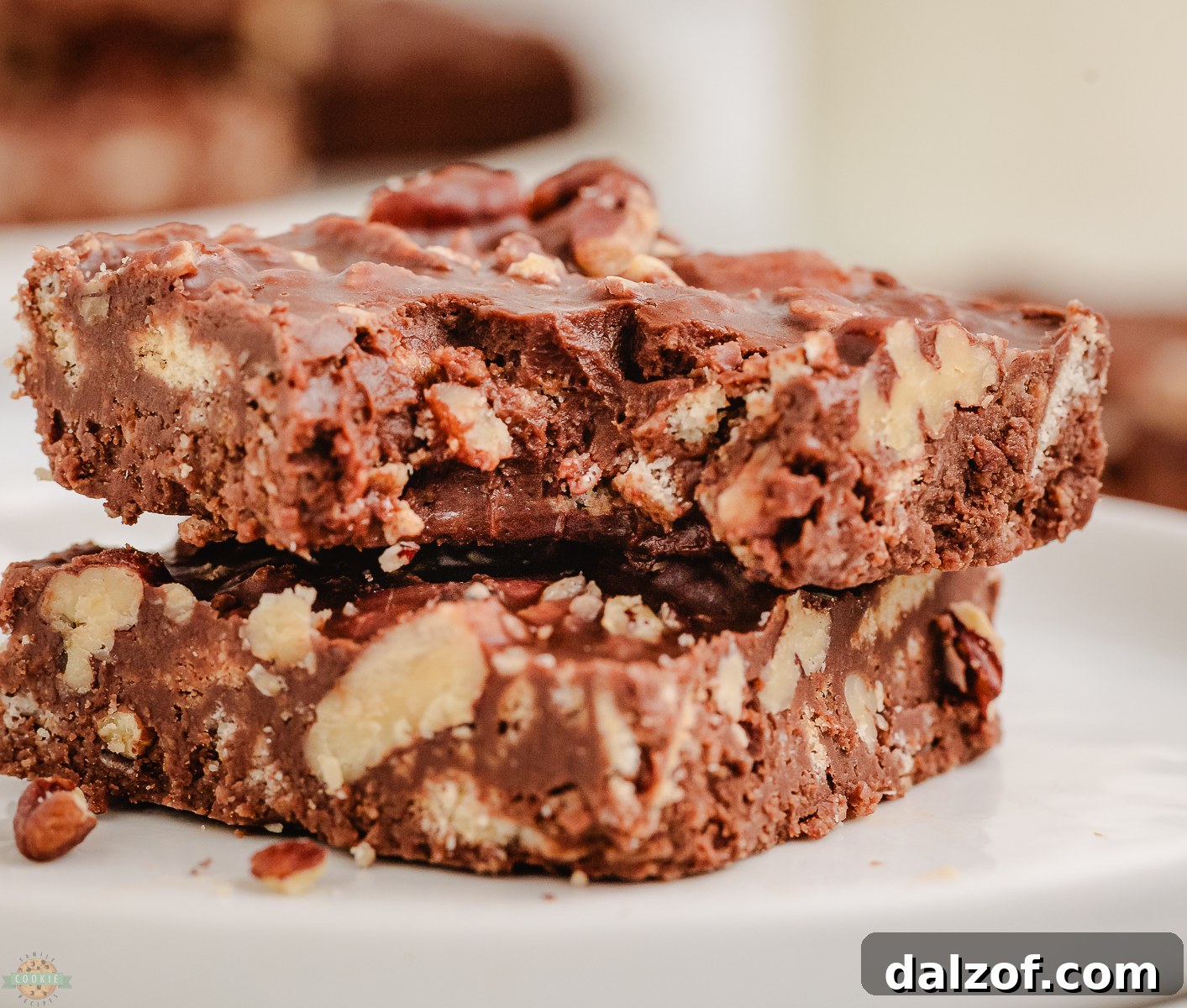 bite taken out of a no bake cookie bar