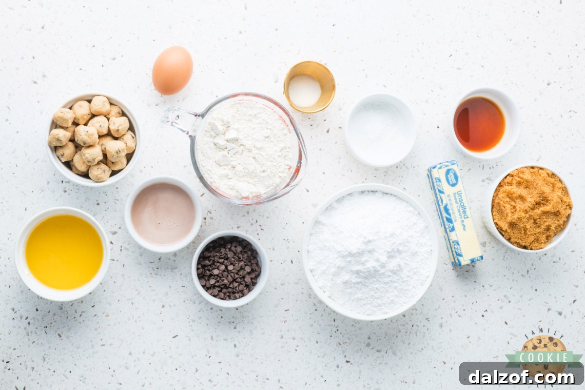 Ingredients in Cookie Dough Frosted Cookies. 