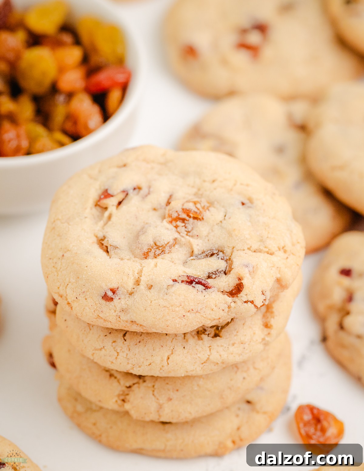 stack of Golden Raisin Cookies