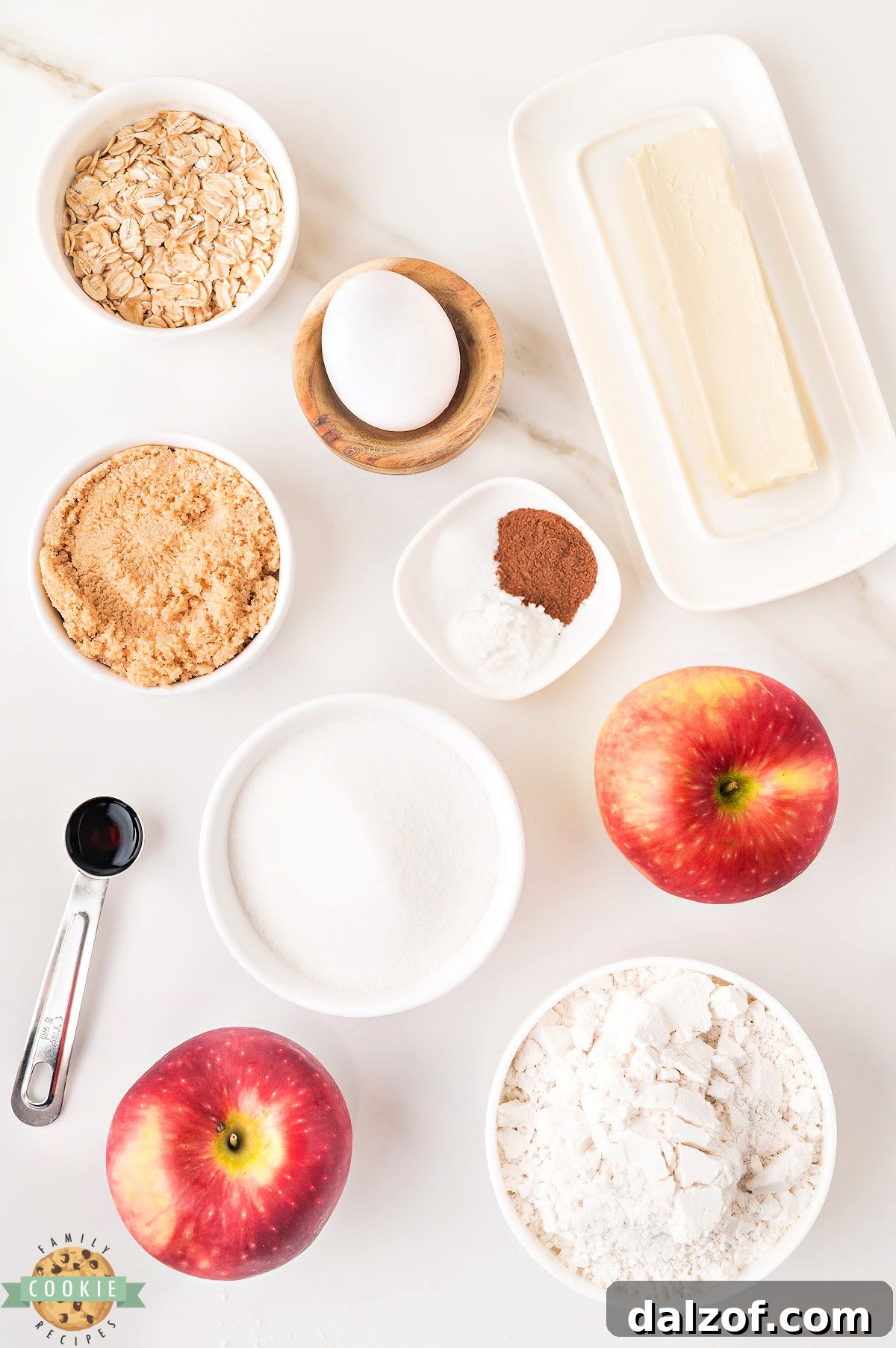 Ingredients in Apple Crisp Cookies.