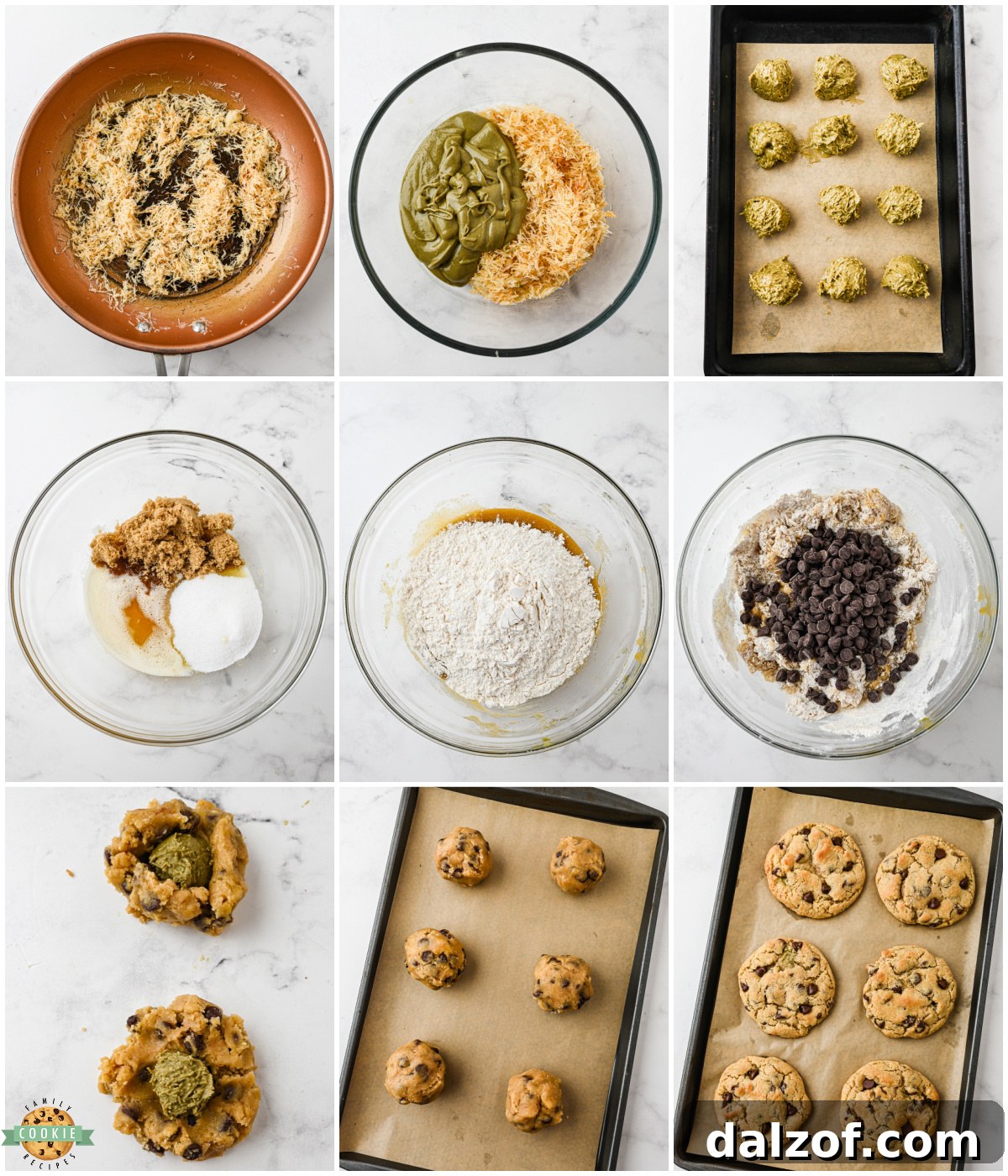 how to make Dubai stuffed chocolate chip cookies